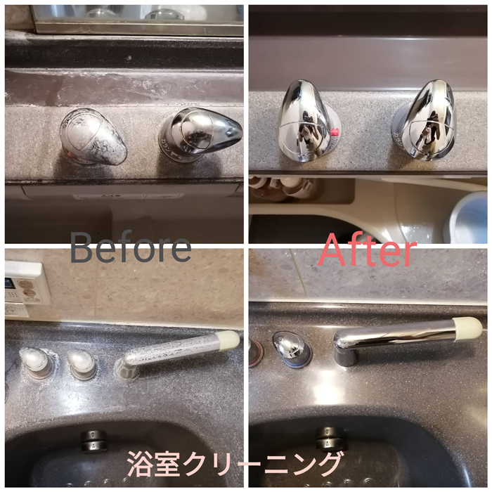 浴室クリーニング 浴室の蛇口クリーニング例